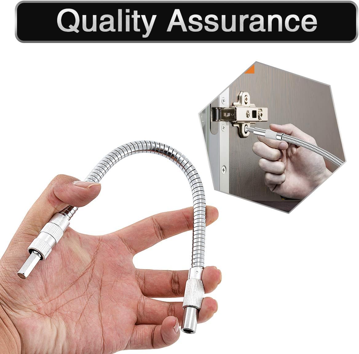 3PCS Hex Flexible Shaft Extension Drill Bits,Impact Driver Ratchet Screwdriver Quickly Drill Bit Holder Shaft Connecting Link for Electronic Drill Connection, 300MM
