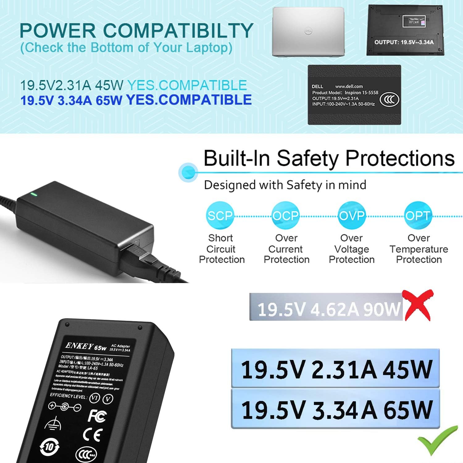Cargador Compatible Notebook Dell Inspiron 15 3511 Nuevo | Cuotas Sin
