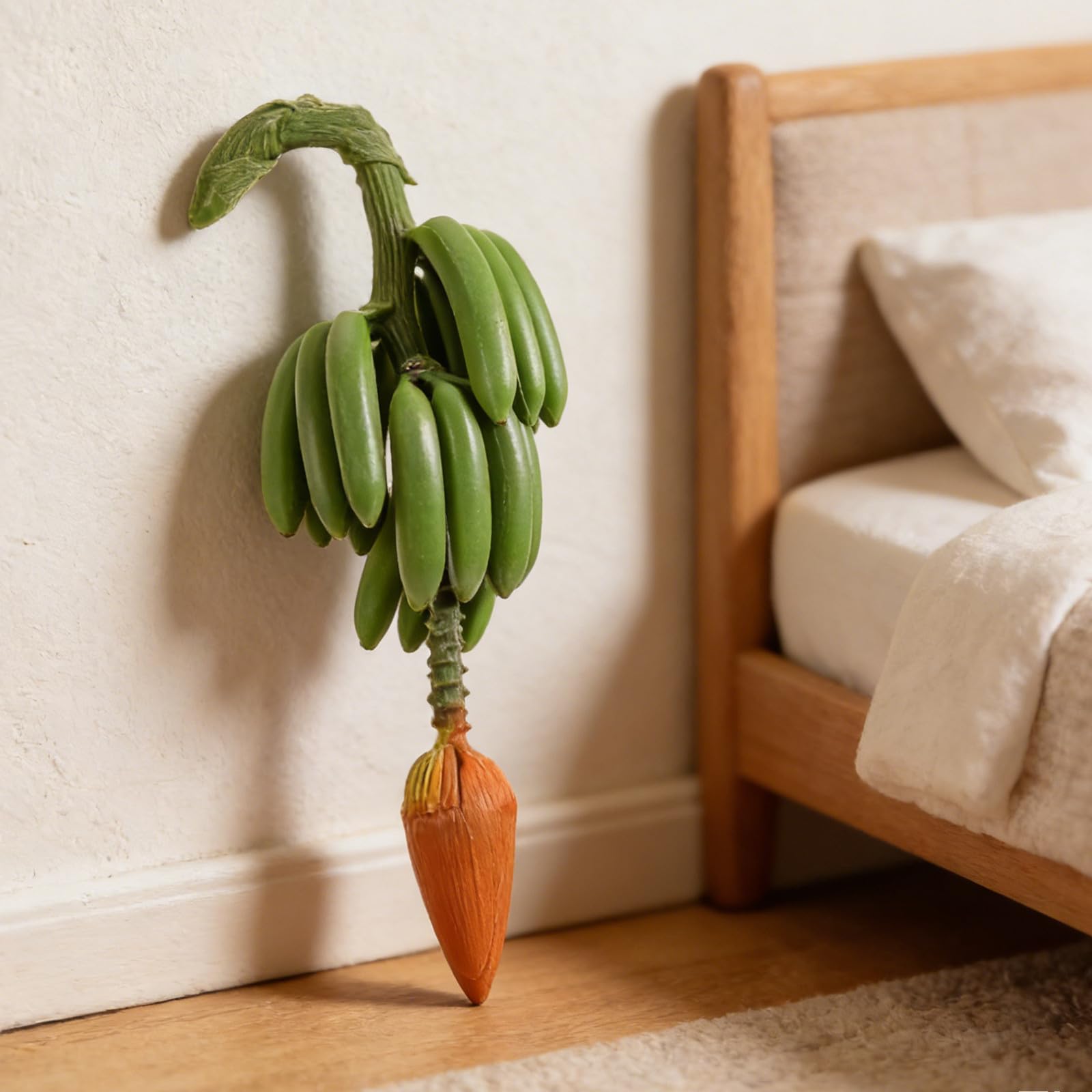 CHILDWEET Modèle de Fausse Banane en Plastique Vert, grappe légère et Flexible pour décoration intérieure, vitrines et cafés