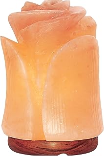 Spantik Tulip Shape Himalayan Pink Salt Lamp | Hand-Carved Rock Salt Flower Lamp | Natural Salt Night Light Desk Lamp for Home Office Decor | Himalayan Salt Lamps Sourced from Pakistan