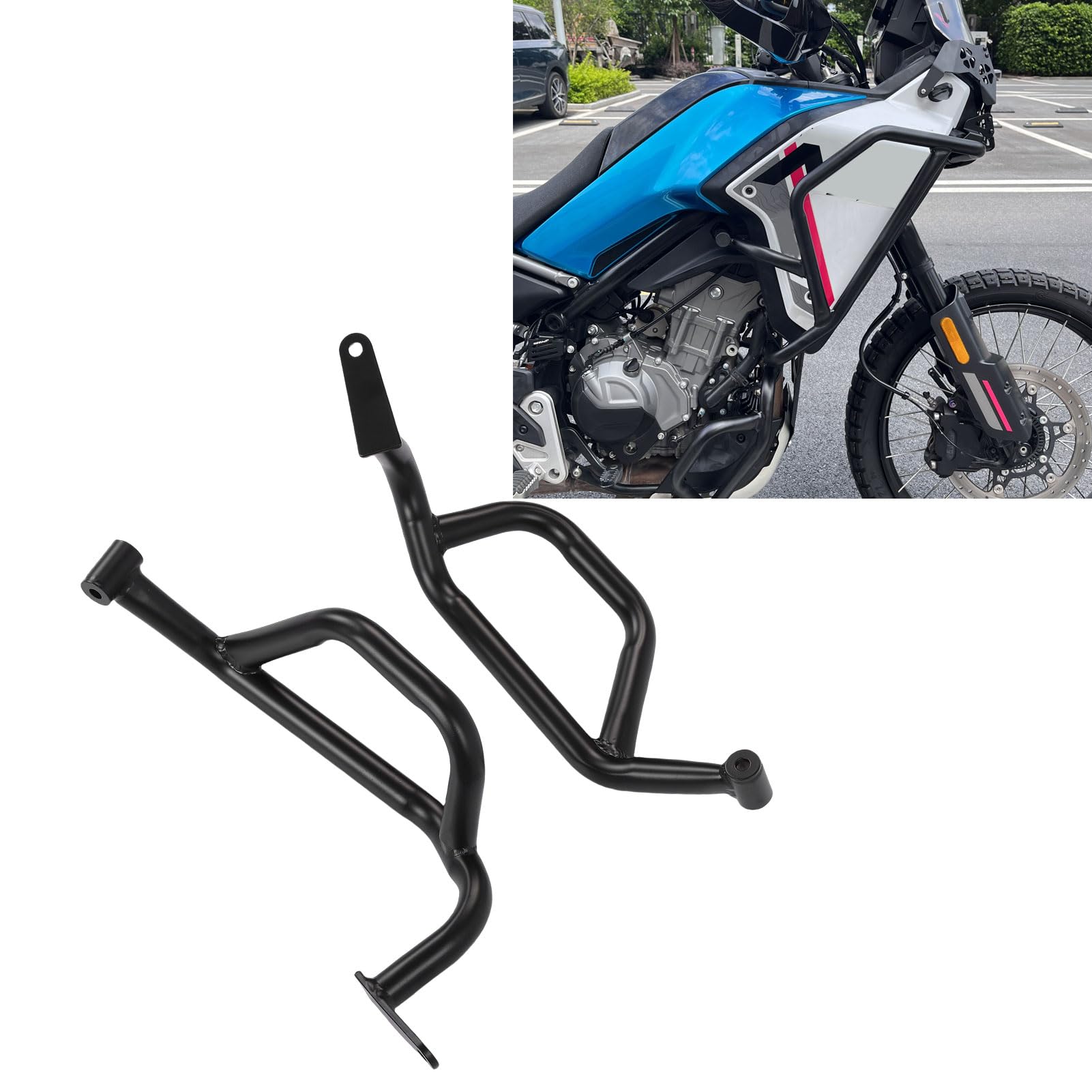 SIXRUN Motorschutz-Sturzbügel, Hochfester Kohlenstoffstahl, Stoßdämpfung und Einfache Installation für 450 MT 2024 2025 Motorradschutz (Unterteil)