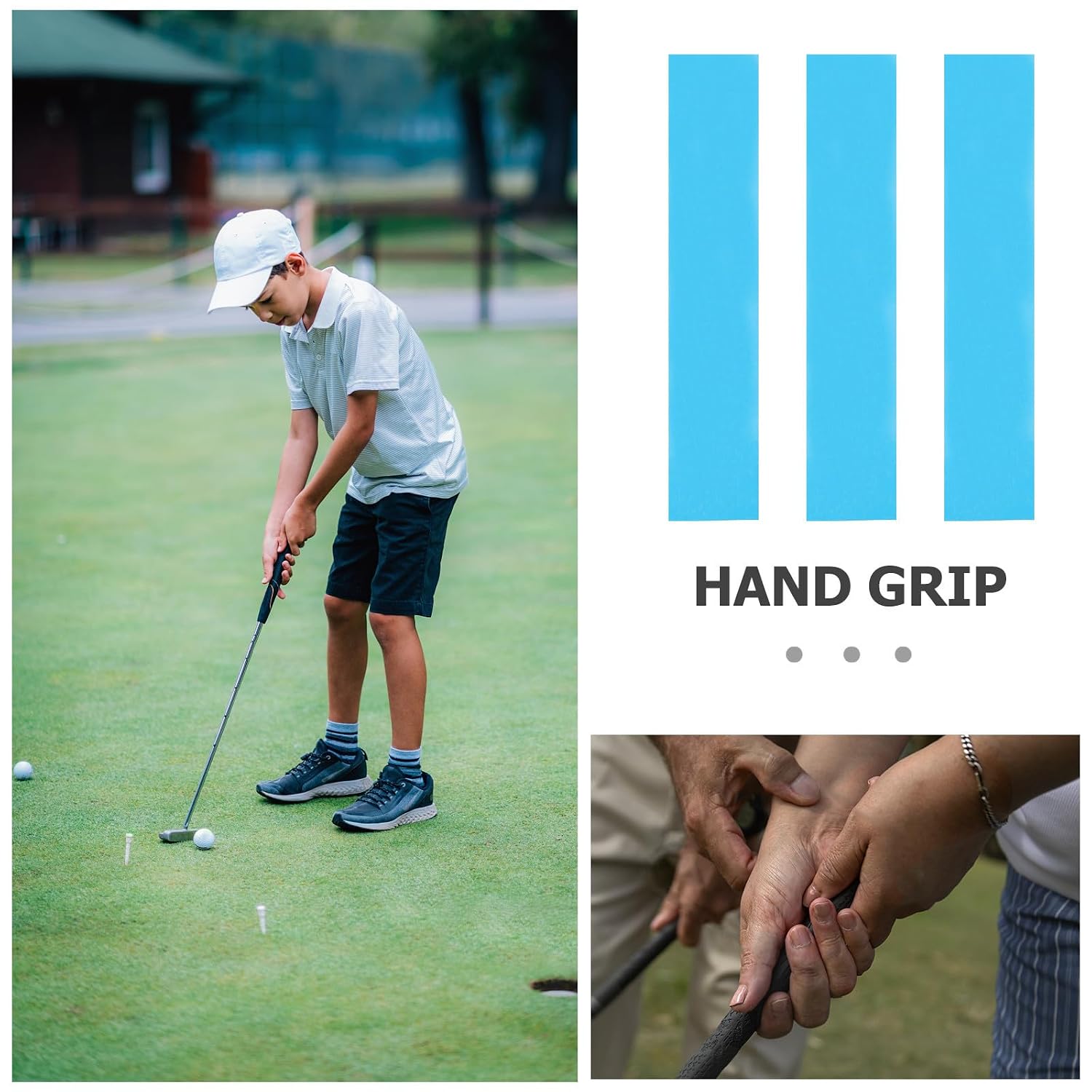 BESTonZON 13pcs Golf Grip Tape Double-Sided Adhesive Strips for Golf Club Regripping, Firm Bonding Rubber and Paper Material, Effortless Grip Installation for Golfers the Course