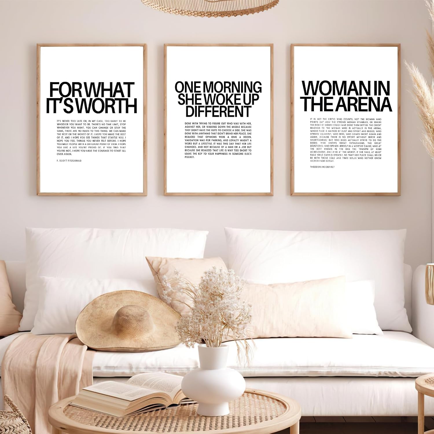 Minimalist Motivational Inspirational Wall Art Inspirational Quotes Wall Art Inspirational Feminist Poster Female Women Empowerment Gifts for Home Girl Boss Room Office Decor Set of 3 Unframed 12x16In - Image 2