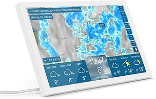 wetteronline home 4 WetterDisplay, WLAN-Wetterstation mit WetterRadar: Wetterfilm auf großem HD-Farbdisplay, einfache Bedienung, edles Design, RegenRadar, Unwetterwarnungen, 14-Tage-Wettervorhersage