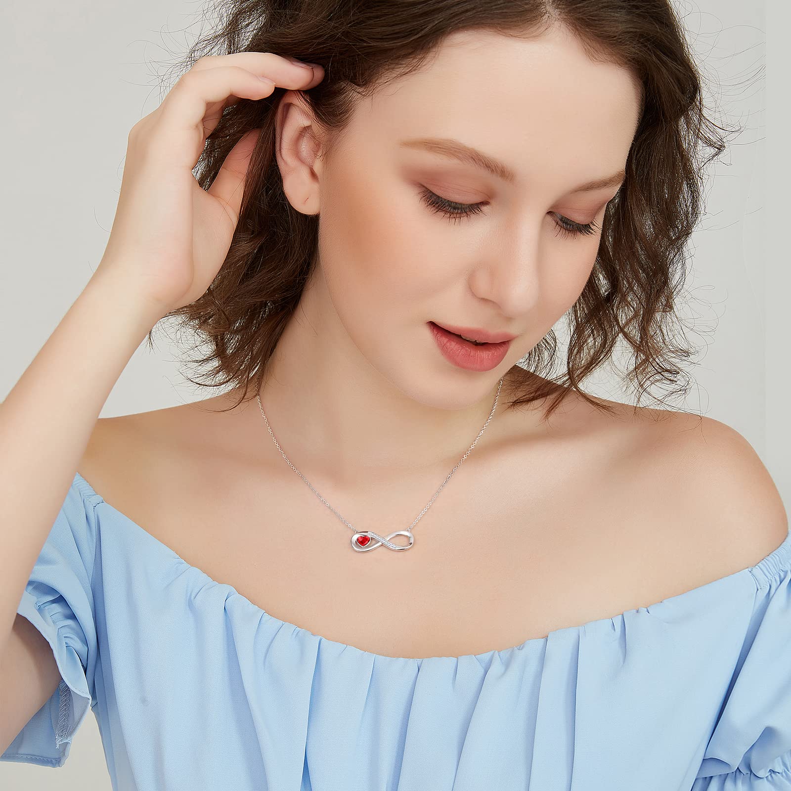 LOUISA SECRET Regalo Natale Collana Donna in Argento 925, Ciondolo a catena di Cristallo con Zirconi, Compleanno San Valentino Festa della Mamma Regalo gioiello per la donna Migliore amica