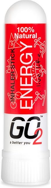 GO2 Inhaler Energy Stick  Essential Oils for Convenient On-The-Go Use  100% Natural, Synthetic-Free and Cruelty-Free (1ml Tube)