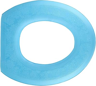 Toilet Seat Cover Pad Sticker,Soft Toilet Seat Cushion Pad Universal with Self-Adesive Design for Bathroom Light Blue