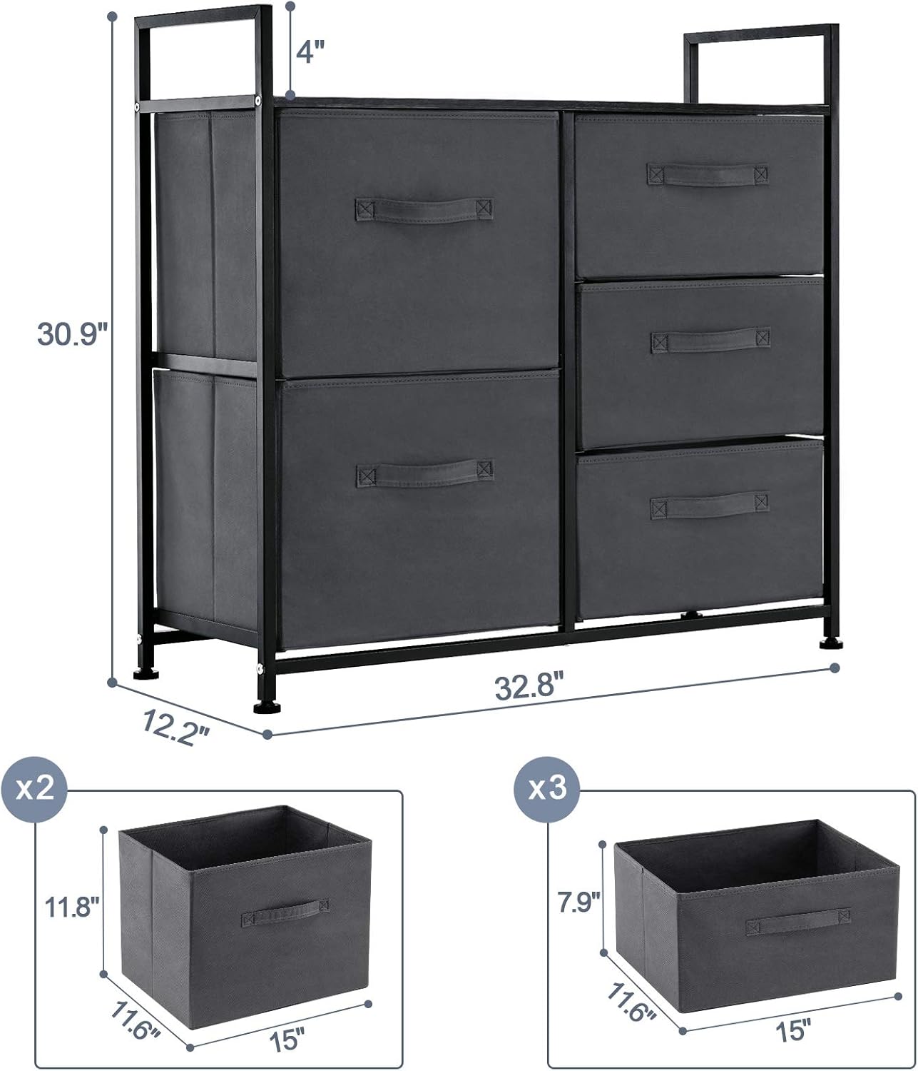 Hоlіdау Dеаlѕ 🛒 APICIZON Storage Drawer Dresser Organizer Unit, Fabric Dresser Tower with 5 Drawers, Closet & Nursery Organizer Steel Frame Cabinet for Hallway, Bedroom, Living Room 🔥 Hоt Dеаlѕ APICIZON Storage Drawer Dresser Organizer Unit, Fabric Dresser Tower with 5 Drawers, Closet & Nursery Organizer Steel Frame Cabinet for Hallway, Bedroom, Living Room