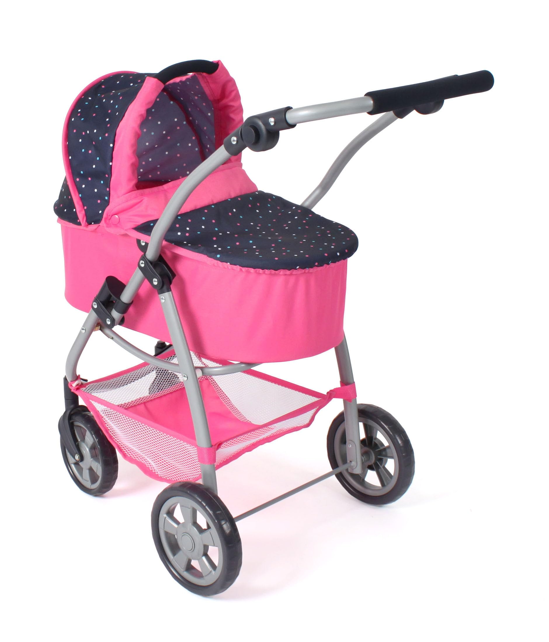 Bayer Chic 2000-640-84 Puppenwagen Emotion All In 2.0-3in1 Puppenwagen-Set bestehend aus Babywanne, Sportsitz und Autositz, Konfetti, pink