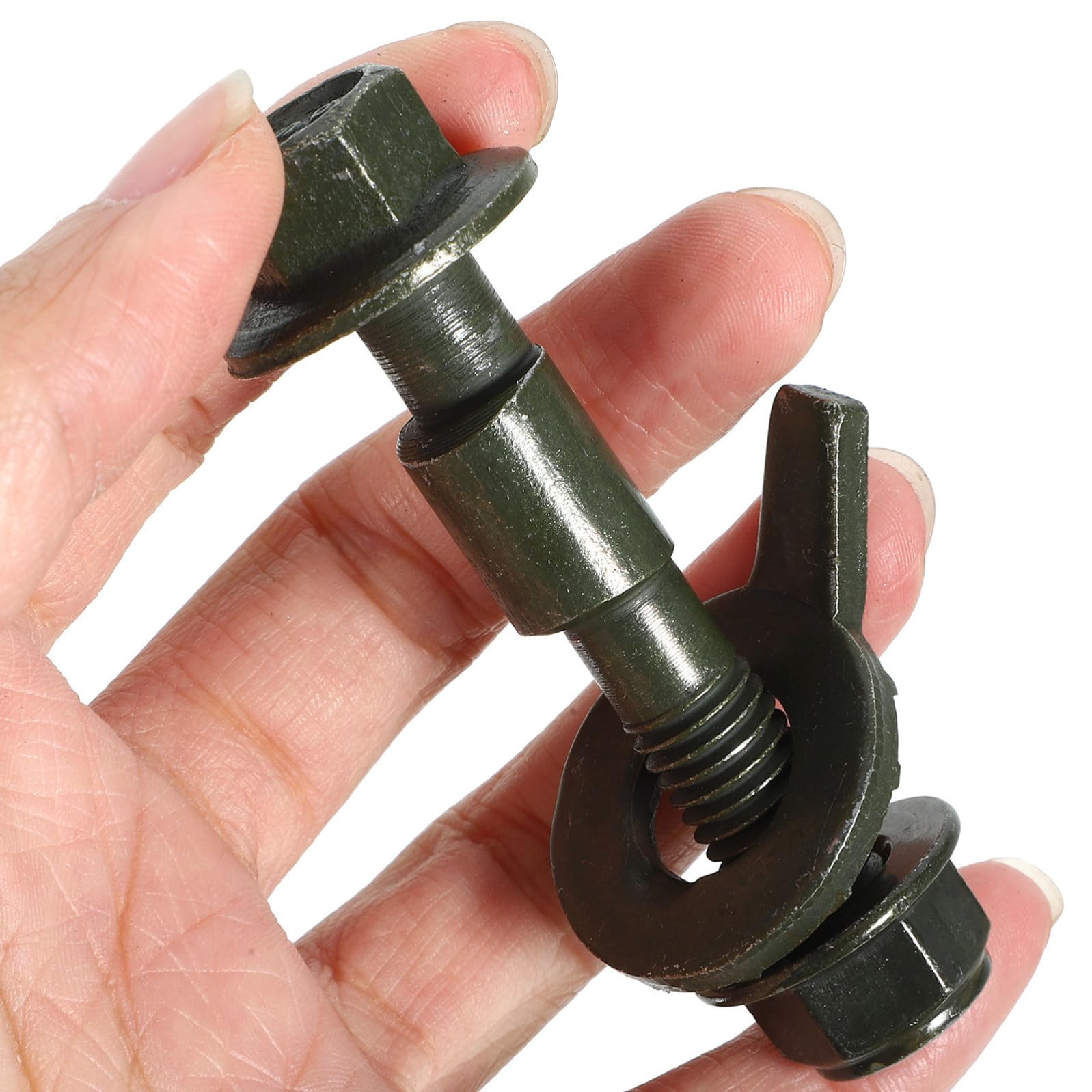 SHINEOFI 4 Pezzi Kit Bulloni di Campanatura 10.9 Acciaio Allineamento Ruote 12mm Neri