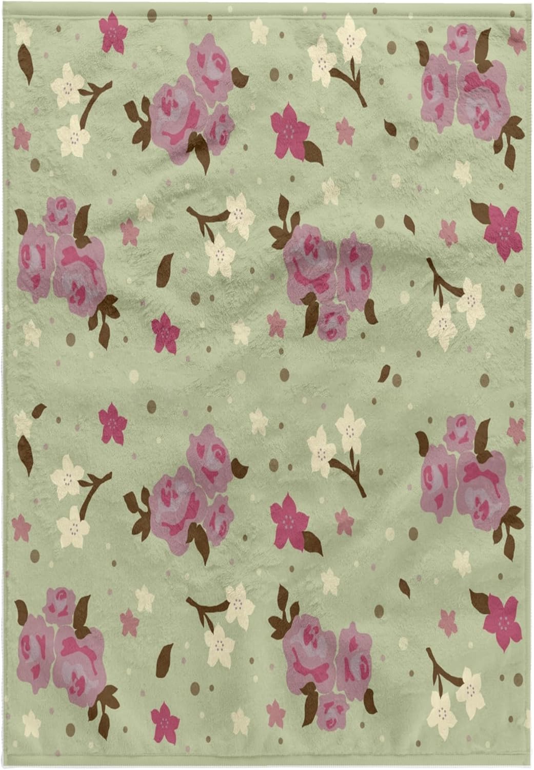 3dRose Shabby Chic Pink Roses on Cream Green - Pretty Floral Pattern - Flowery Flower Gifts for Girly Girls 22x30 Bath Hand Pool Towel