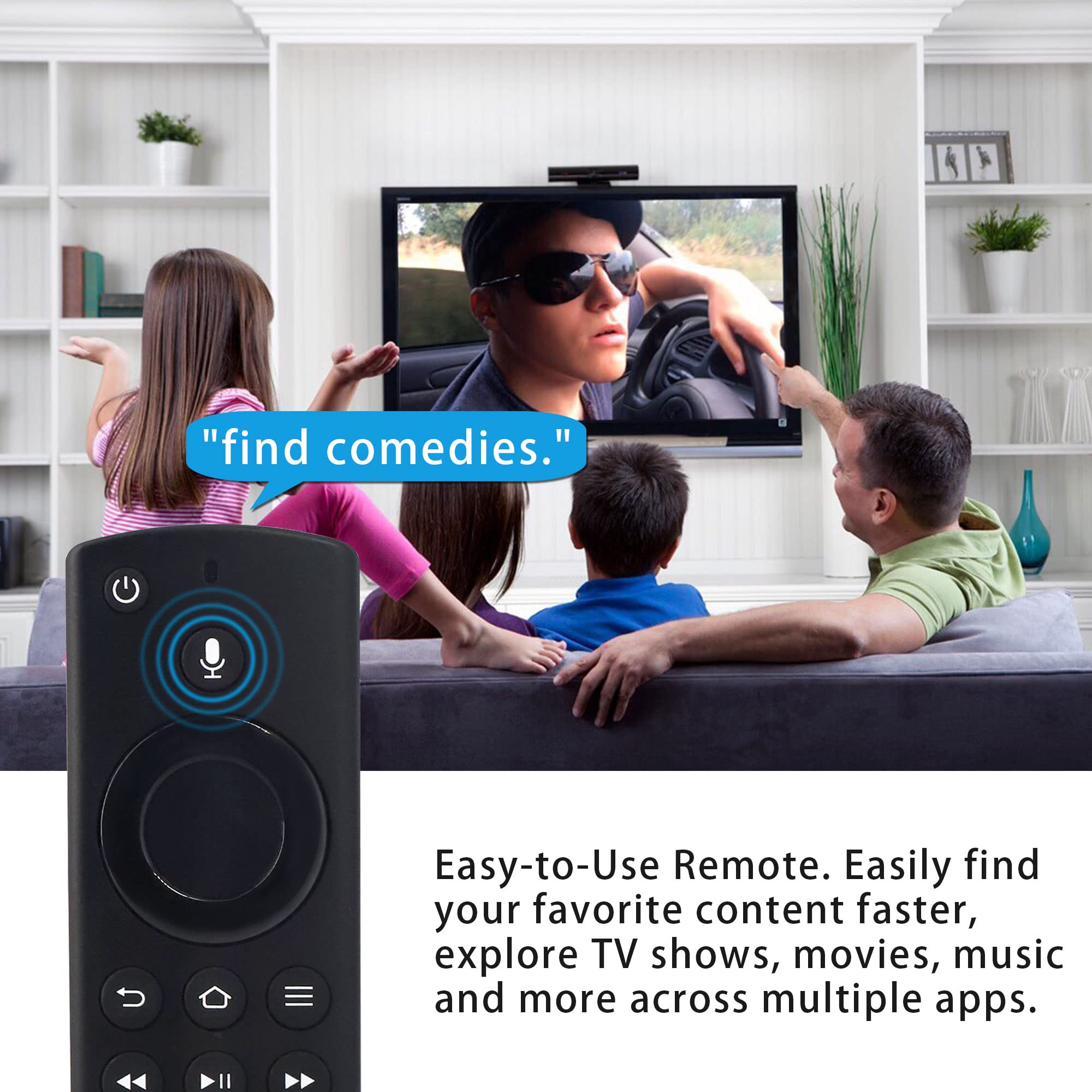 DIFCUL L5B83H Telecomando vocale sostitutivo compatibile con Amazon Fire TV Stick 4K (2a Gen/2020/Lite) - Fire TV Cube (1/2a Gen) - Amazon Fire TV(3a Gen) (nero)