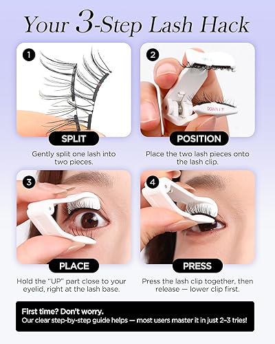 Miniatura 6 de BEYELIAN Pestañas magnéticas con kit de aplicador, pestañas postizas reutilizables de aspecto natural, sin pegamento, pestañas magnéticas suaves