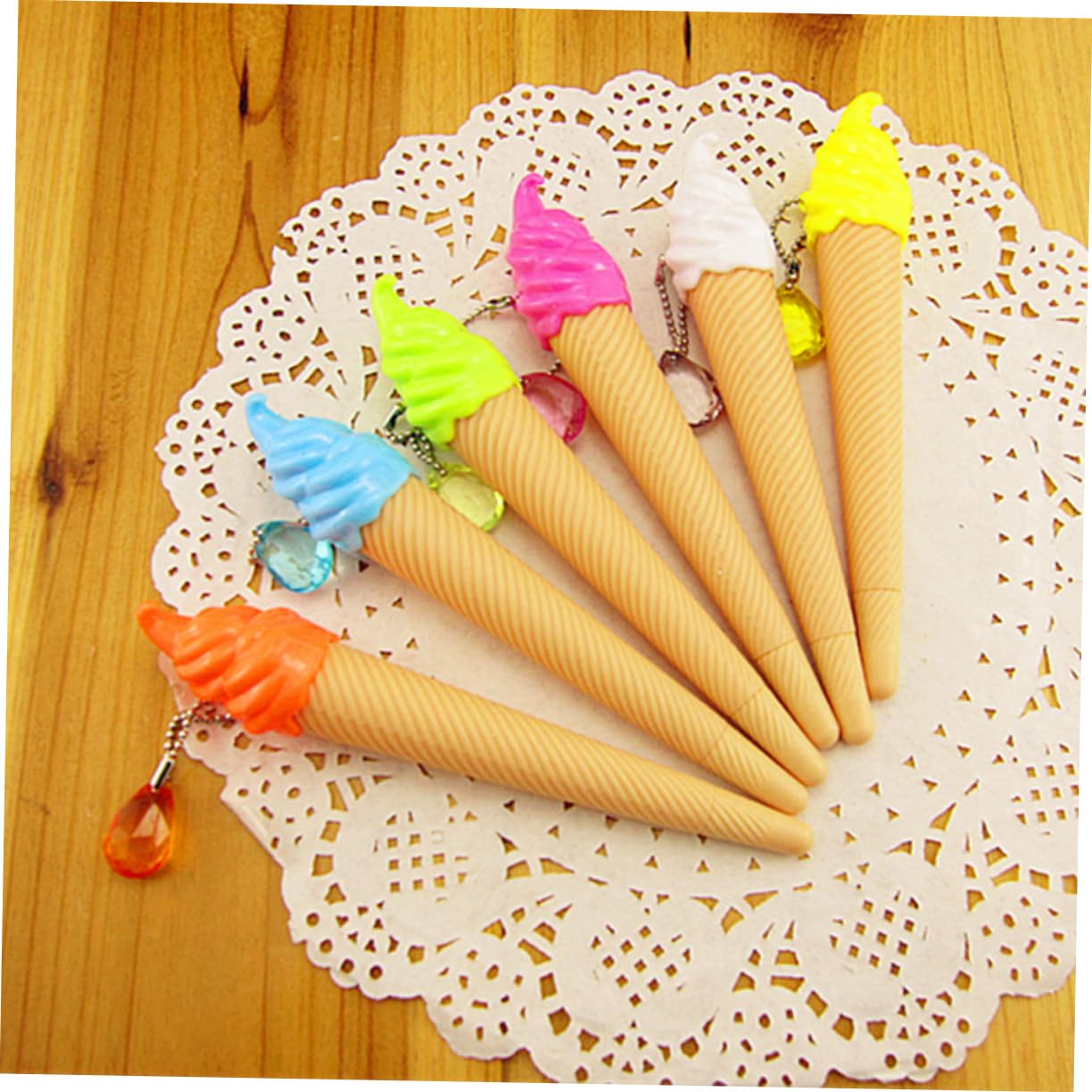 DOITOOL 48 Stück Kreative Packung Eiscreme Gelstifte für Teens Lustige Schreibstifte für Schule und Büro mit Zufälliger Hülle und Nachfüllfarbe für Doodle und Kreative