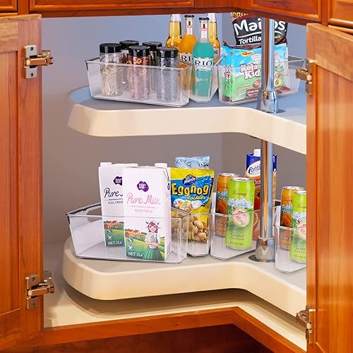 Miniatura 2 de URALFA Lazy Susan - Contenedores organizadores, organizador de gabinete de esquina, contenedores de almacenamiento de armario de cocina