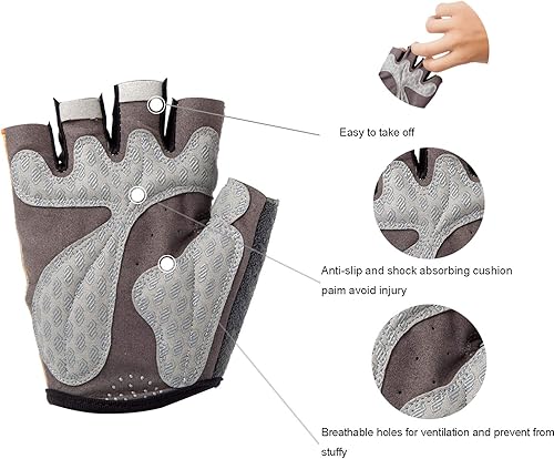 Miniatura 2 de VEBE Guantes de ciclismo para mujer, antideslizantes, a prueba de golpes, guantes cortos para dedos al aire libre, guantes de bicicleta de montaña