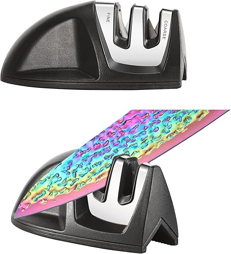 Miniatura 8 de Juego de cuchillos de cocina antiadherentes con almacenamiento de madera, cuchillo de carne dentado, cuchillo de chef, tijeras con afilador, 15