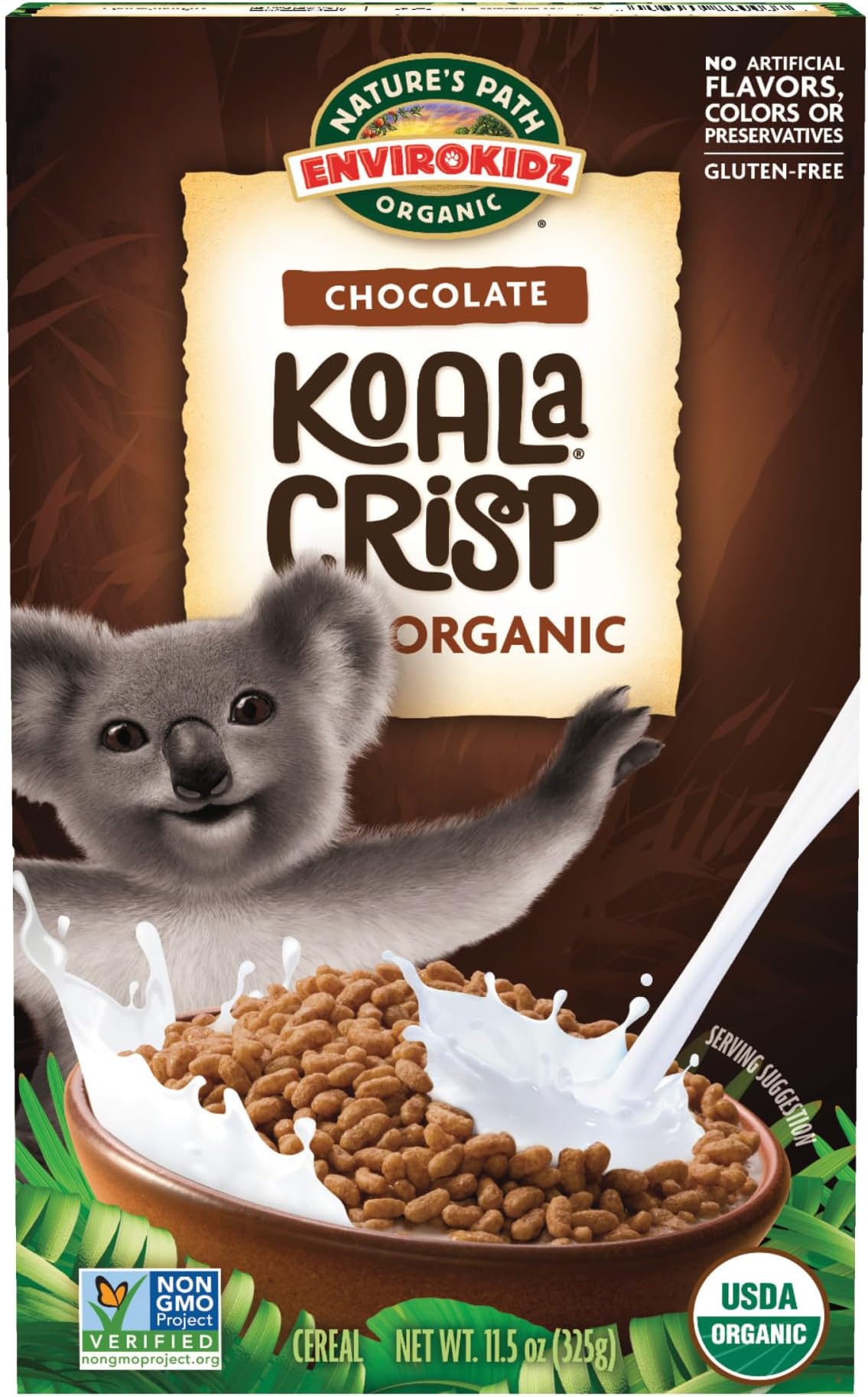 Organic Koala Crisp Cereal, 11.5 oz (Pack of 1), Chocolate, Gluten Free, Non-GMO, Fair Trade, by Nature's Path