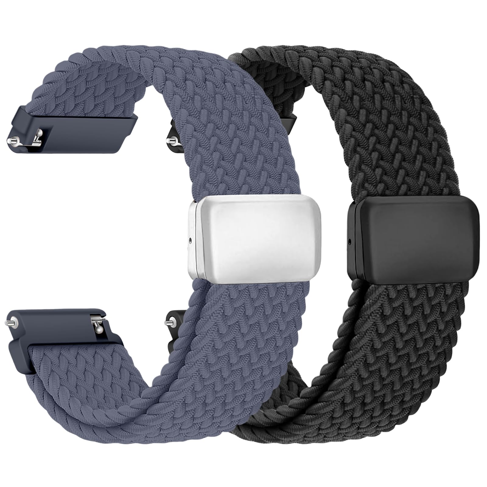 chinbersky Nylon Geflochtenes Uhrenarmband 20mm Uhrenarmband 22mm mit Magnetischem Verschluss, für Herren Damen Elastisches Ersatzarmband