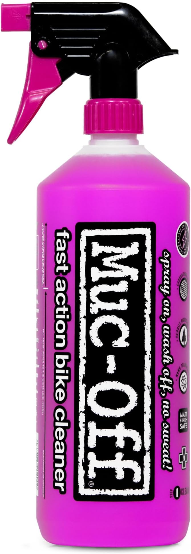 Muc-Off Nano Tech Bike Cleaner 1L | Biodegradable Formula, Safe on Carbon Fibre and All Surfaces | Breaks Down Dirt on a Molecular Level