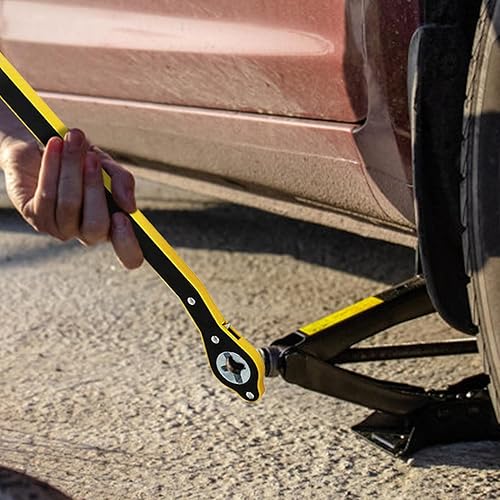 Miniatura 6 de Llave de trinquete para gato de automóvil llave de trinquete giratoria para ahorro de trabajo de 360 herramienta de mango de velocidad de elevación