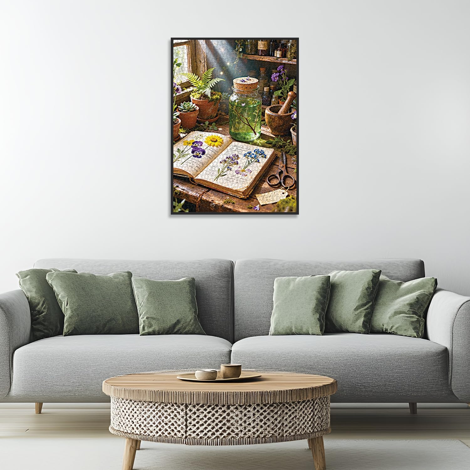 Family Jigsaw Puzzles for Adults 1000 Pieces, Challenging Fun Puzzles Stunning Art Wall Decor, Gift for Adult Puzzle Lovers, Poster Included, Plant Research C0831