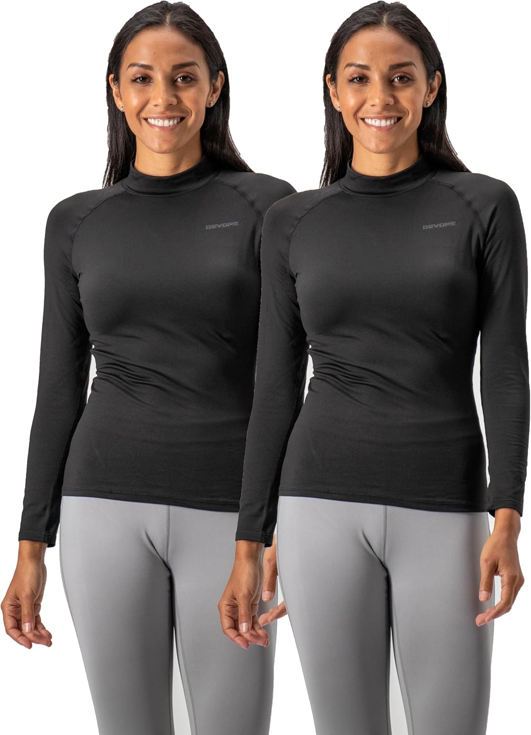 DEVOPS Women's 2 Pack Thermal Turtle Tops
