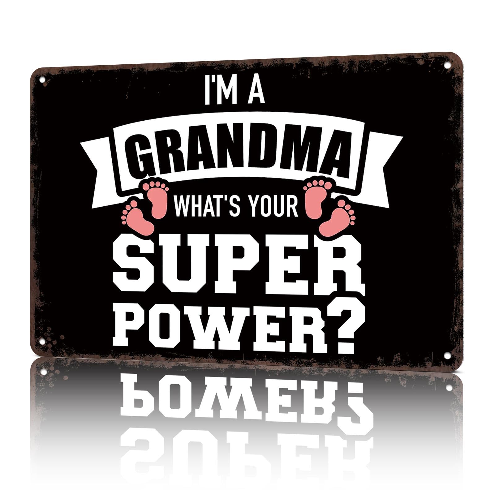 KWQDOZF Vintage Metal Signs Im A Grandma Whats Your Funny Tin Sign Poster Wall Art For Home Room Bedroom Office Decor 8x12inch