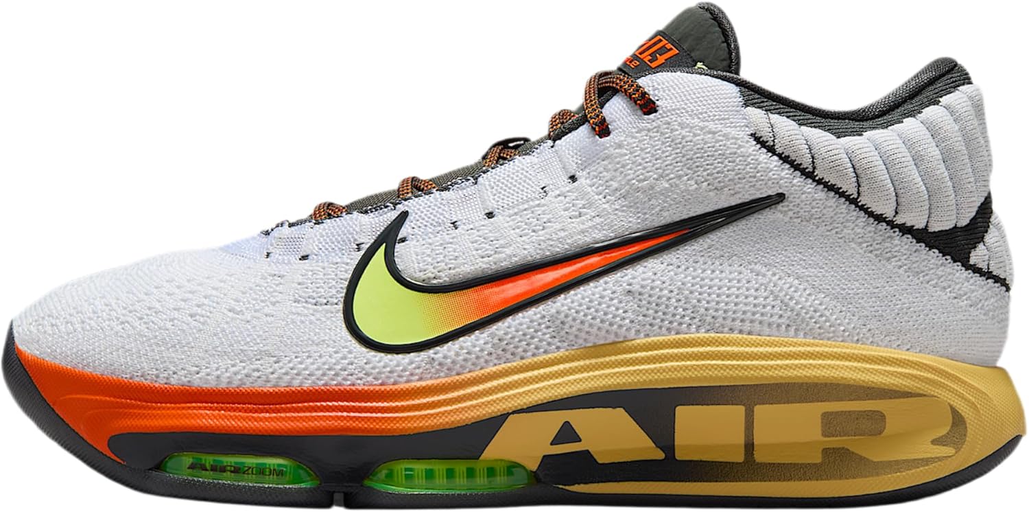 Nike G.T. Hustle 3 Basketball Shoes (White/Safety Orange/Volt) Size 12