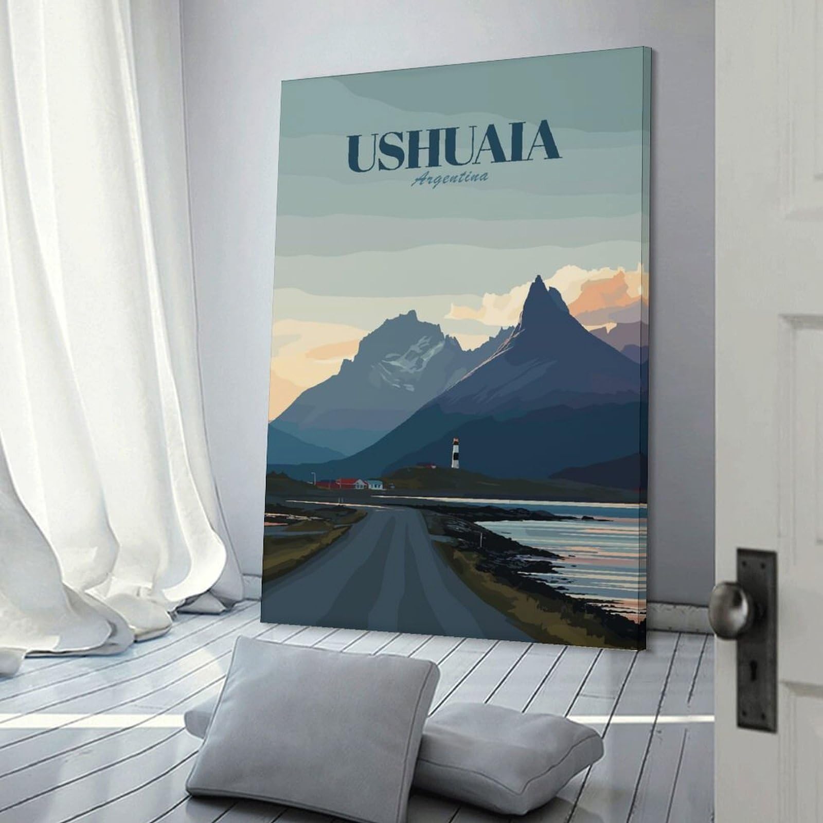Junmoney Frame-Style-5 Ushuaia, Argentina Travel Room Decor Wall Art, 24X36inch(60X90cm), For Feature Walls In Flats Or Modern Rooms, Wall Decor Suited To Curated Displays
