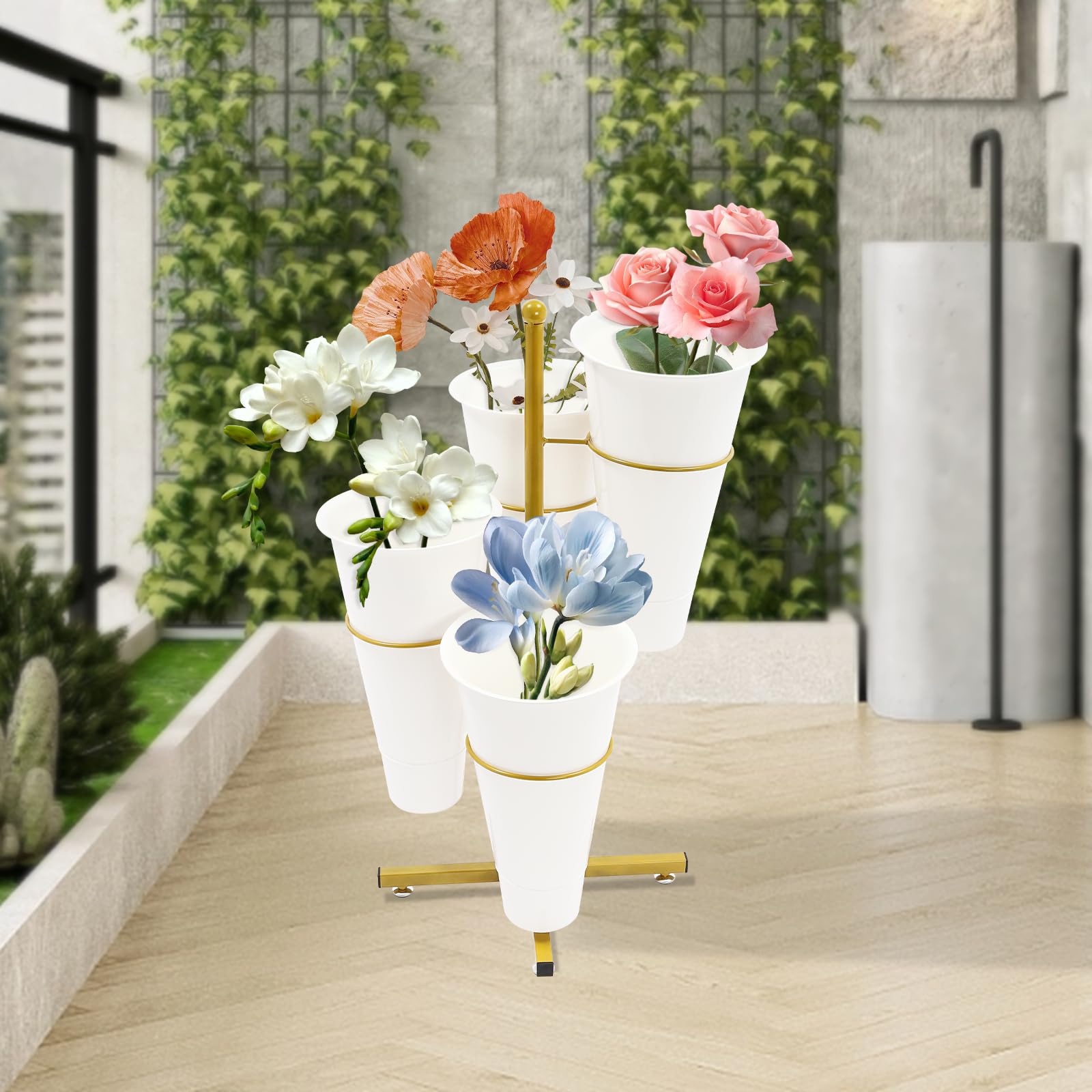 Amazon.com : HWBWE Flower Display Stand with 4 Bucket,Floral Stand