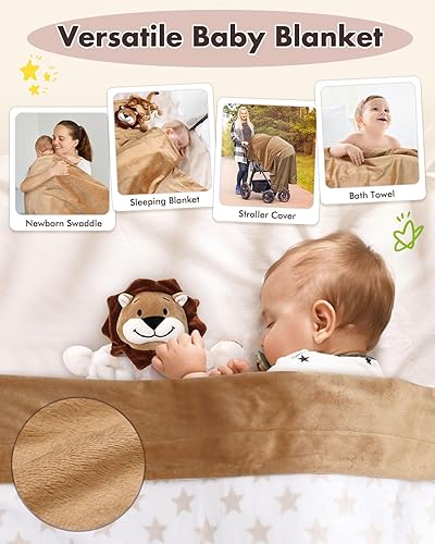 Miniatura 5 de Lictin Set de regalo para bebés para niños y niñas, regalos de baby shower, cesta de regalos neutros para recién nacidos con manta de bebé, tarjetas