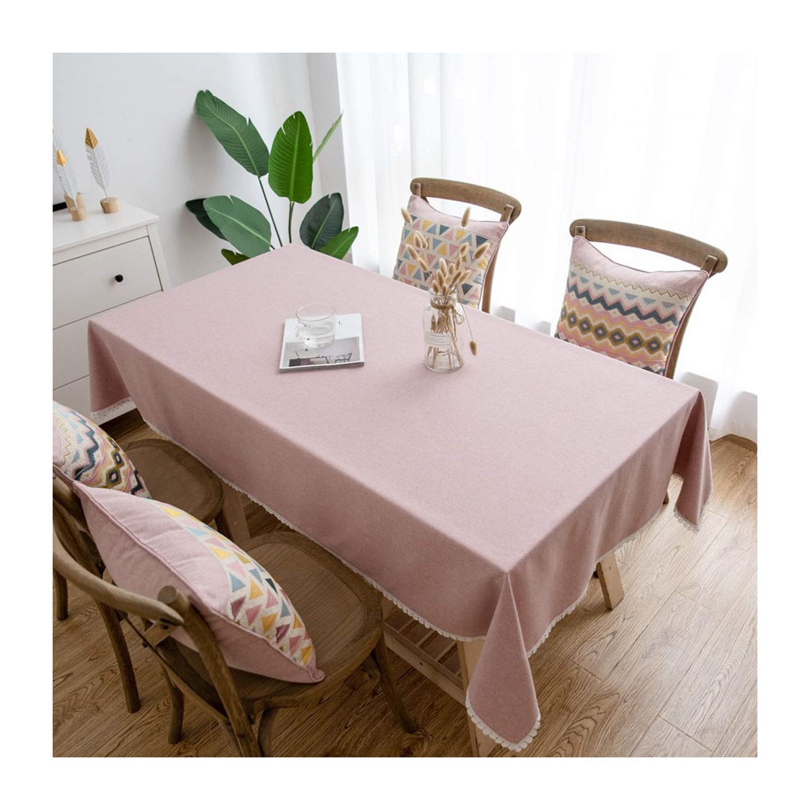 Nappe toile de fond décorative rose 90x140cm lavable pour table et pique-nique