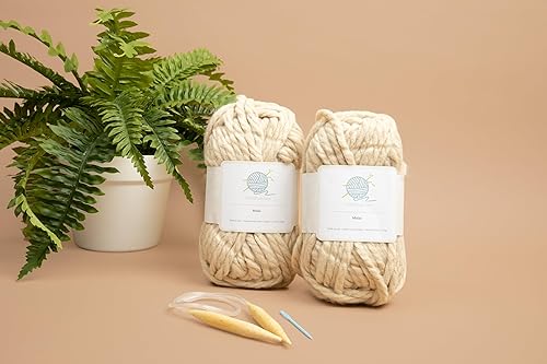 Miniatura 6 de mindfulknits Kit para aprender a tejer  Tejer un gorro grueso  Agujas de tejer, aguja de hilo y hilo acrílico grueso para tejer  Dulce