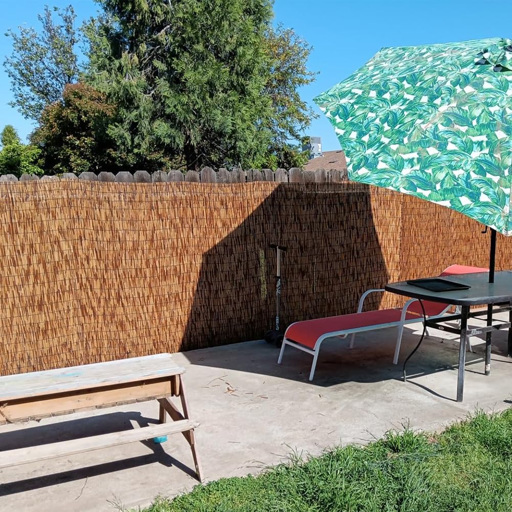 Genérico Ocultacion Jardin Valla Exterior, Natural Cañizo Vallas de Madera, Privacidad Cerca de Bambu, Cañizo Valla para Interiores y Exteriores Balcón Terraza Decoración(80 * 1200cm)