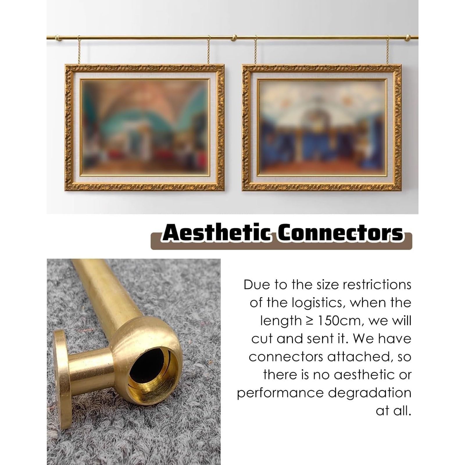 Ganchos resistentes para cuadros – Perchas de alambre de latón antiguo para paredes duras – Kit de colgar fotos para galería de arte enmarcado e imágenes