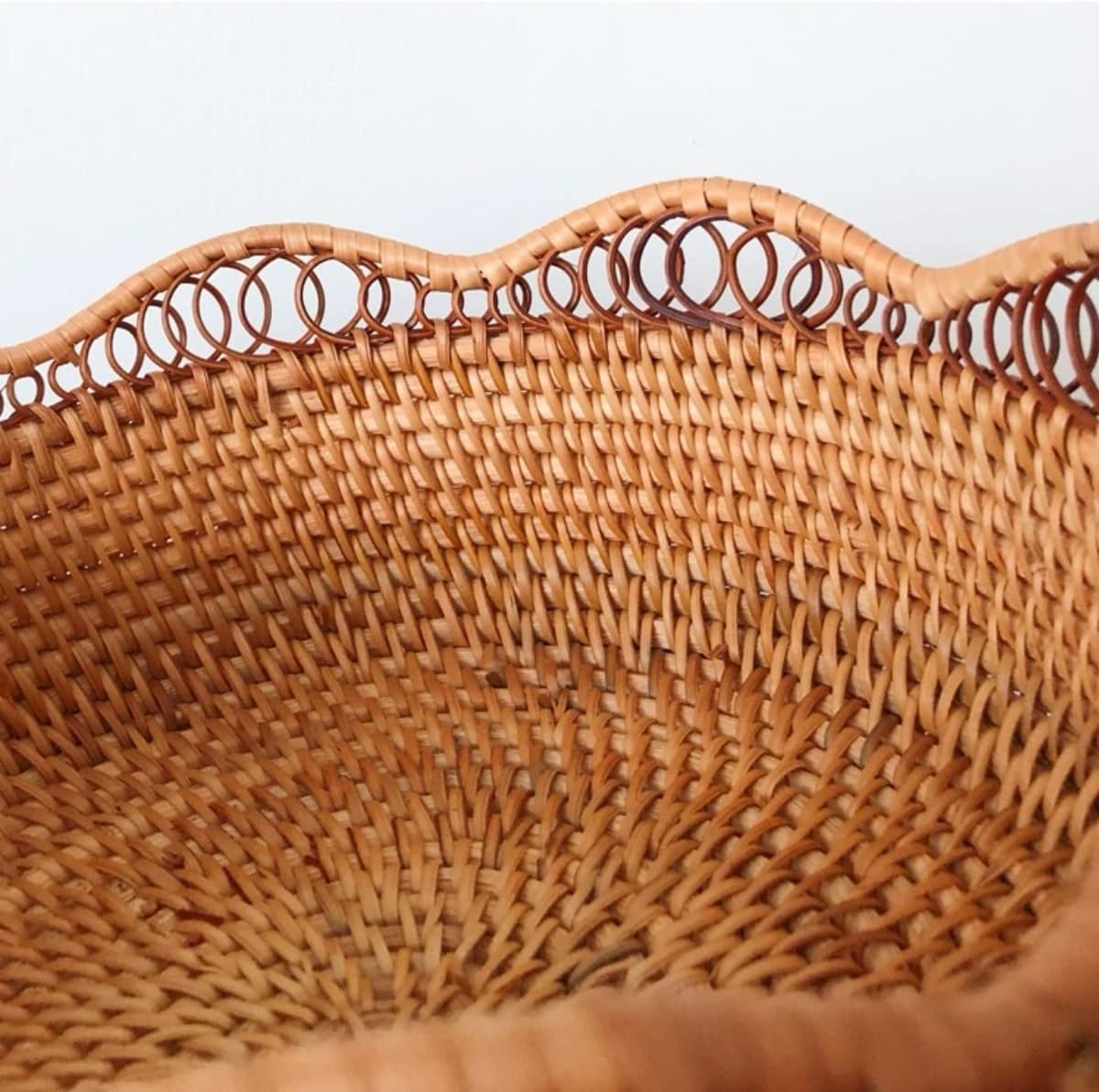 キッチン&amp;寝室収納アクセサリー 3個/セット 秋 ラタン編み フルーツバスケット キャンディバスケット レトロ 中空波エッジ