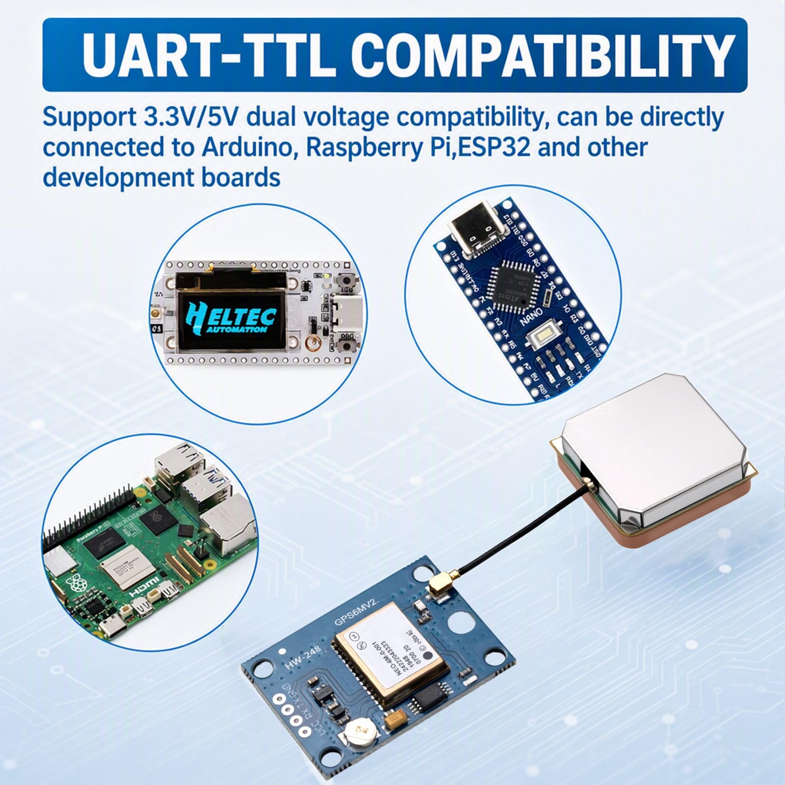 5-pak GY-NEO6MV2 NEO-6M moduł kontrolera lotu GPS 3V-5V z super ceramiczną anteną do Arduino EEPROM APM 2.5