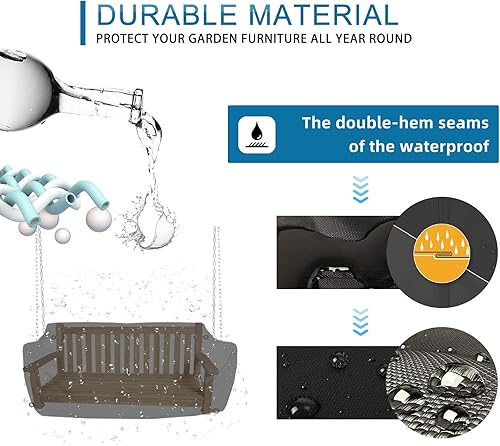 Miniatura 5 de Schleuder Cubierta de columpio de porche, cubierta colgante impermeable, cubierta colgante para columpio al aire libre, cubierta para columpio