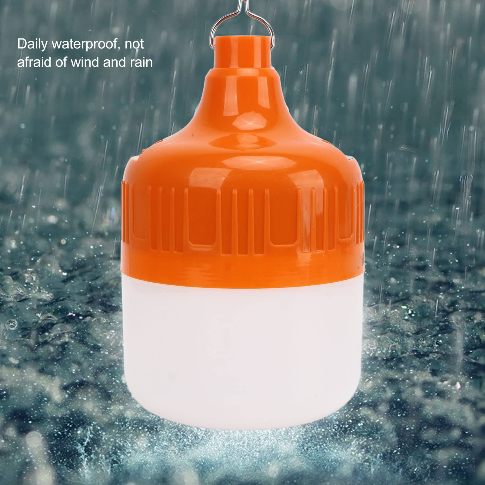 USB Rechargeable Light Bulb,Camping Light,150W Multiple Modes Rechargeable Bulb for Lamp,Portable Outdoor Work Light Bulb Night Market Light with Hanging Hook for Emergency Camping Patio Garden - Image 3