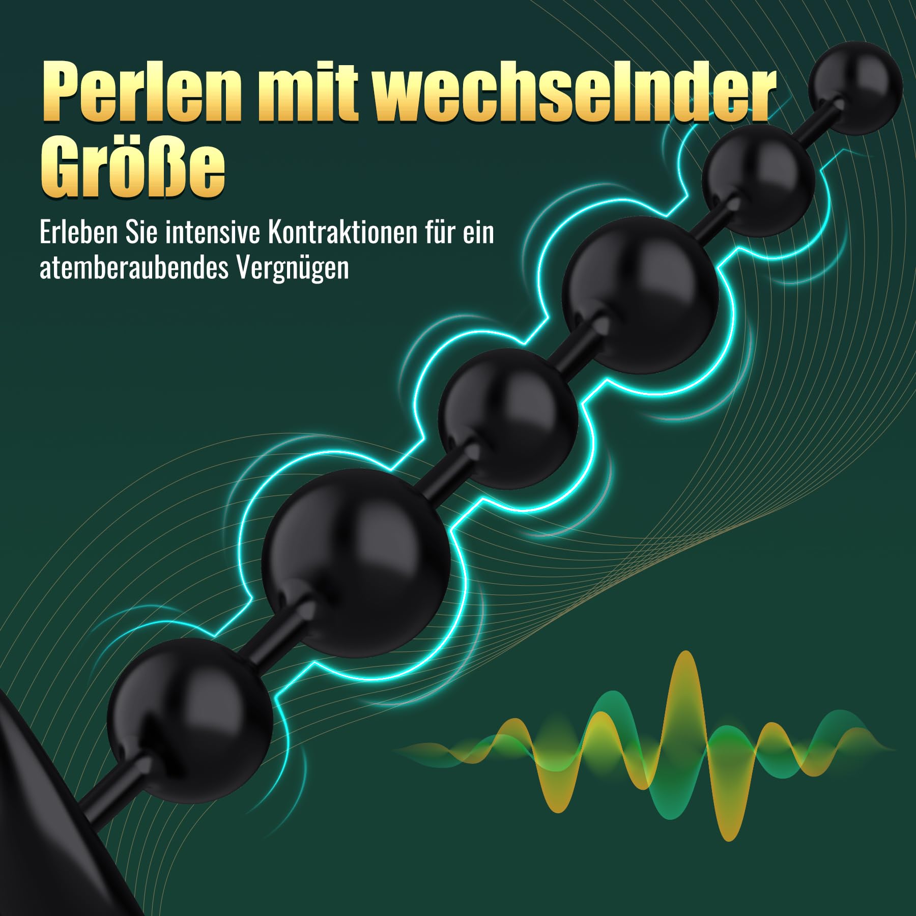 Gode Homme pour Anus avec 6 Perles Anales, Vibromasseur Homme Sex Toys Anals Plug Homme pour Anus Gay, Prostate Stimulant Vibrant avec 10x Vibration, Sextoyse Couple Plaisir Silicone Plug Anal Vibrant