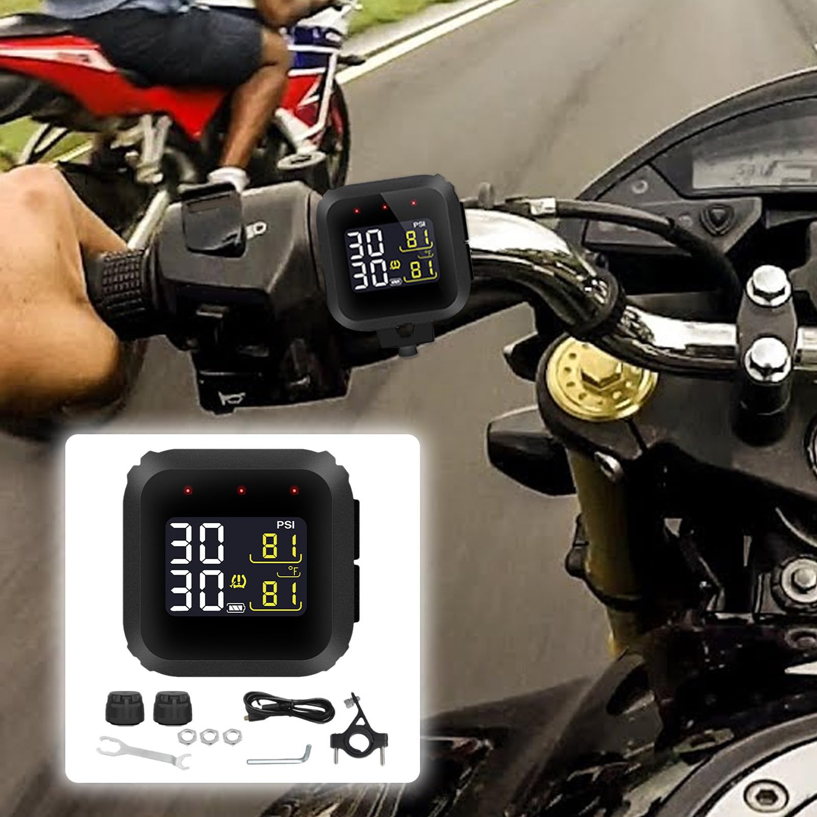 Manometro Digitale Strumento Portatile In Reale | Misuratore Di Pressione Pneumatici Per Riparazione Auto Viaggio Automobili Bicicletta Veicoli Manutenzione Camion Uomini