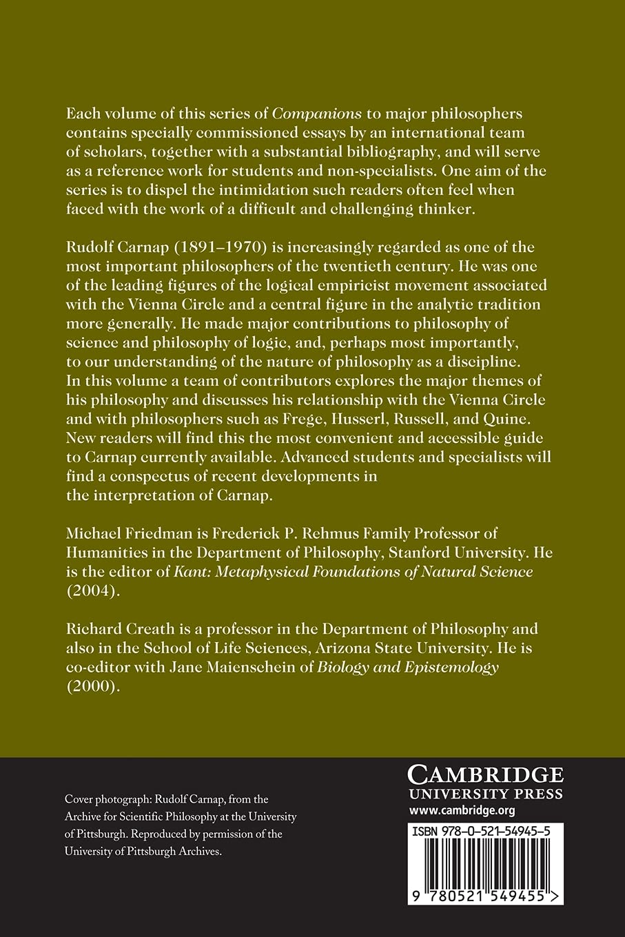 The Cambridge Companion to Carnap (Cambridge Companions to Philosophy)