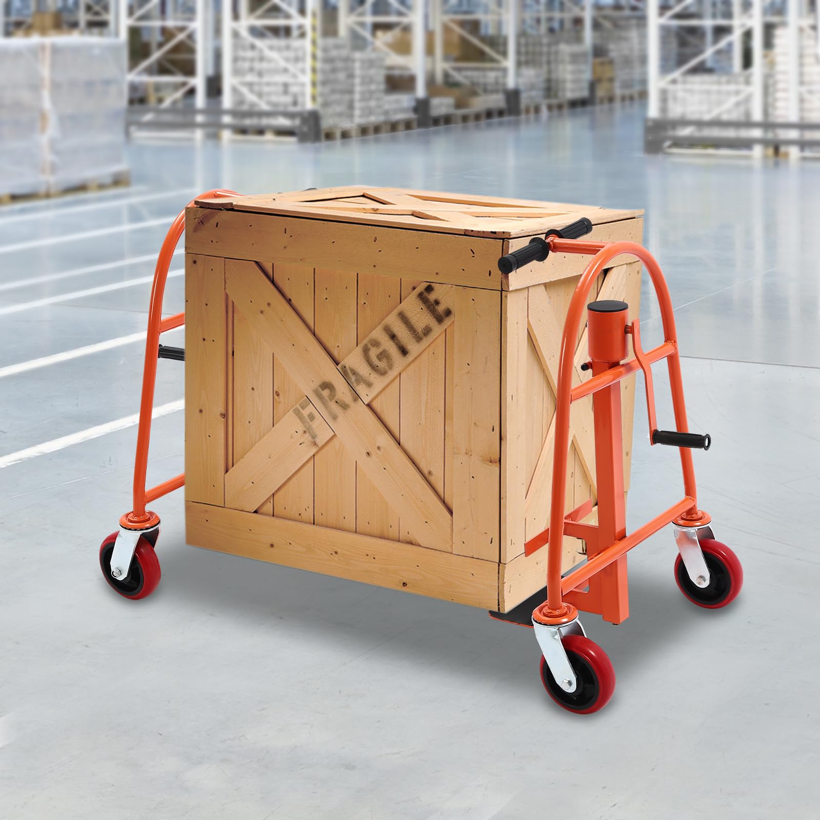 Pattosaey Furniture Handling Tool, Manual Furniture Move Tool with PU Wheels, 11.8in Lift Height Heavy Duty Moving Equipment for Heavy Objects (Orange, 1300lbs Capacity)