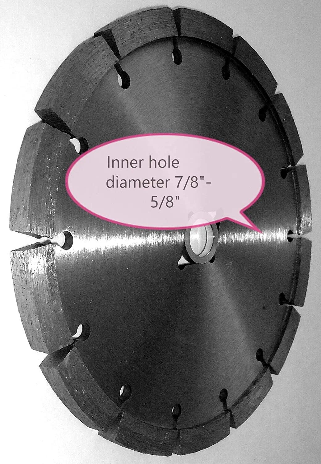 7" Crack Chaser Blade for Cured Concrete, Asphalt Repair or Joint Widen, 0.25" Width, 7/8"-5/8" Arbor