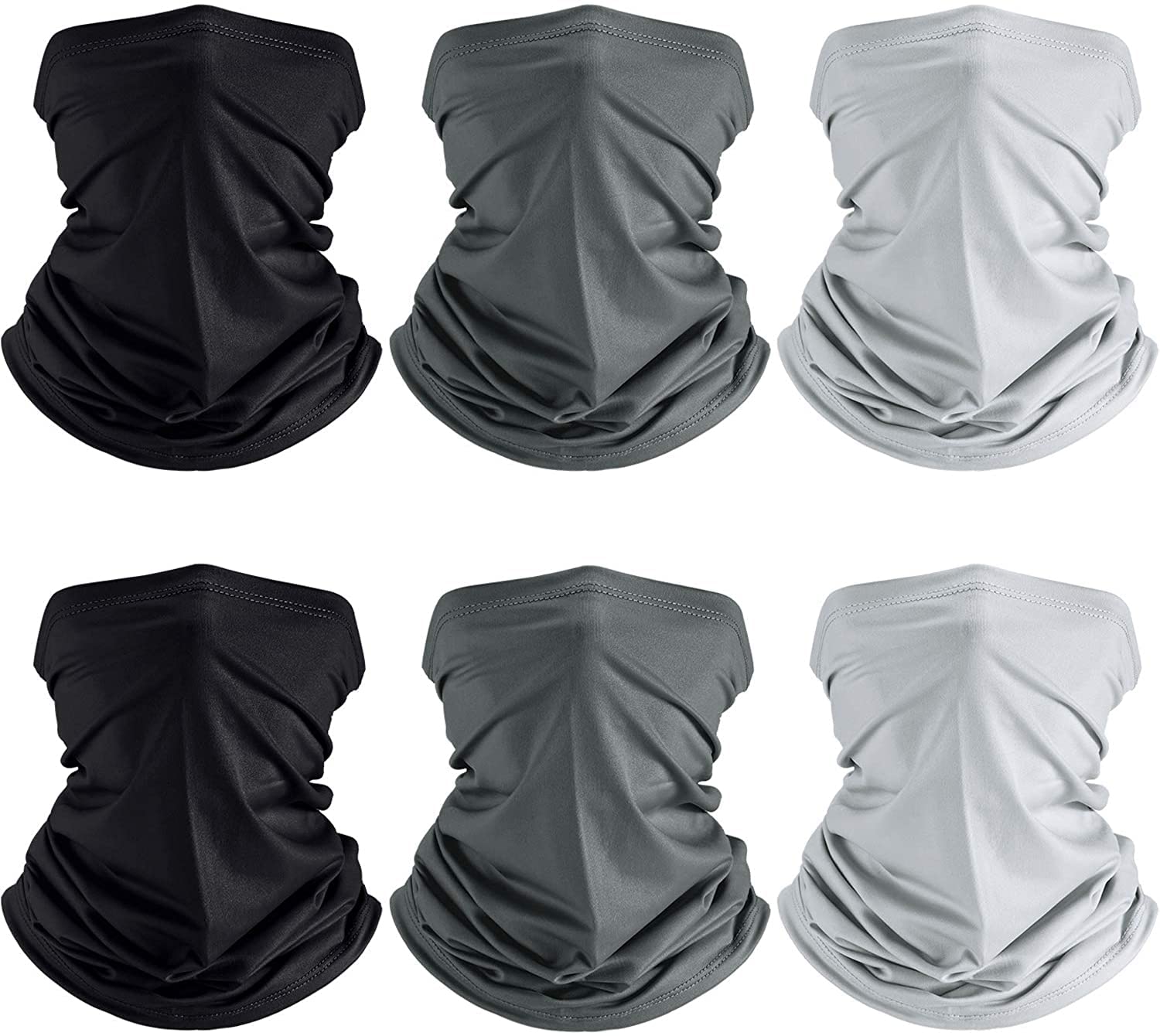 Unisex Cotton polyester Plain Bandana|Seamless magic headscarf riding mask to keep warm_Free Size(Pack Of 06)-image-18