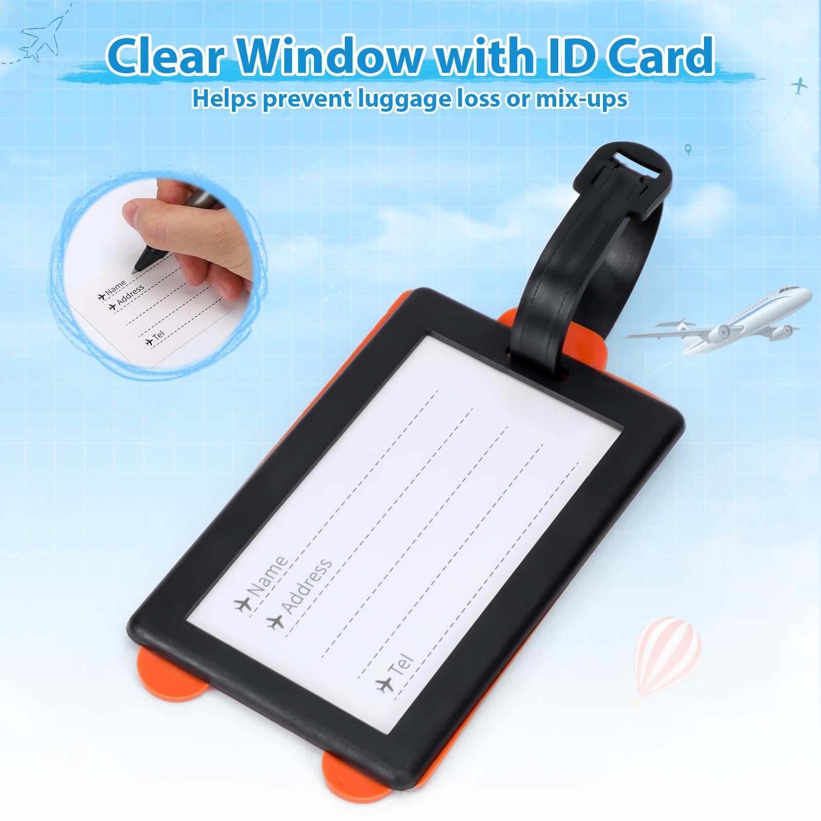 Alyvisun 4 Pcs Etiquette Valise, Silicone Etiquette Bagage