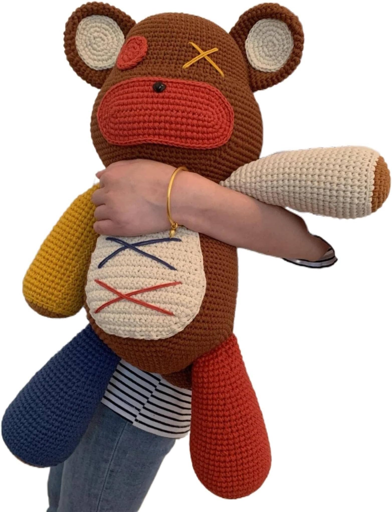 Handmade DIY Crochet Wool Knitting Doll Tibbers Bear Material Package Finished Product