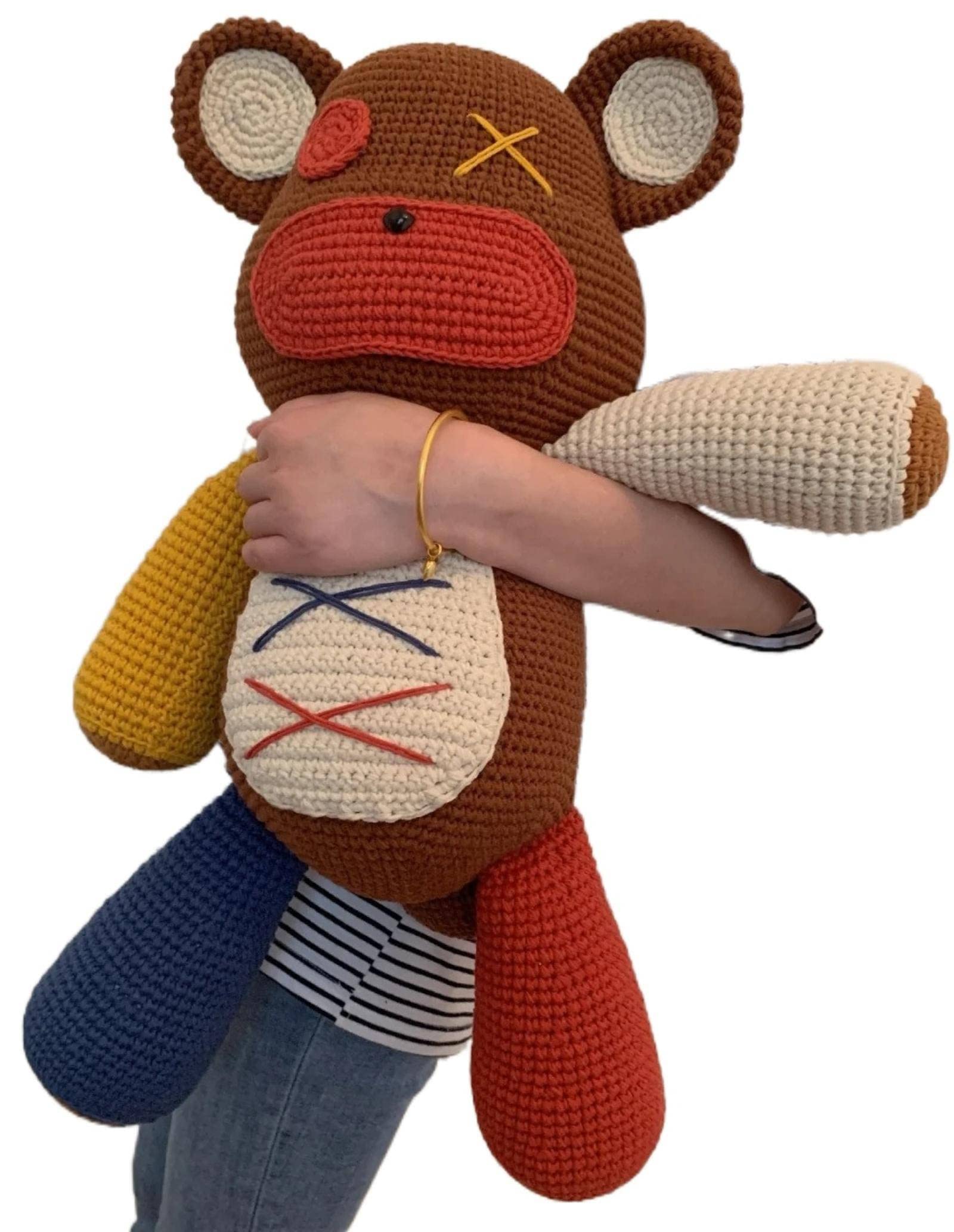 Handmade DIY Crochet Wool Knitting Doll Tibbers Bear Material Package Finished Product