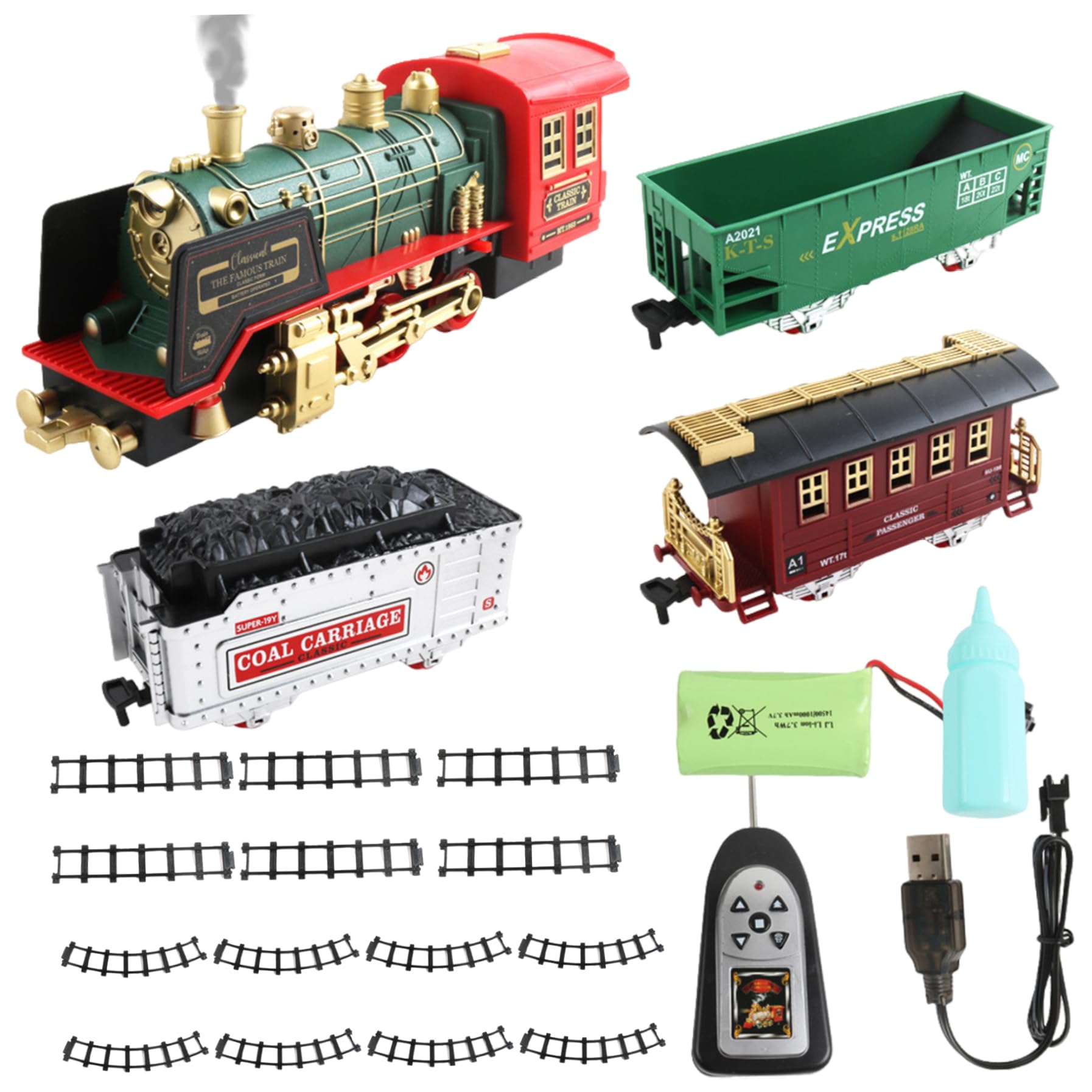 Train de Noël électrique télécommandé anti-déraillement 22 pièces robustes - 8